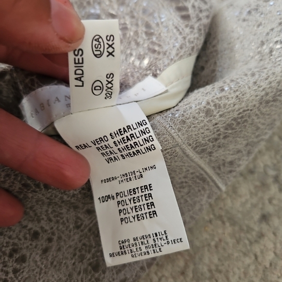 Fabiana Filippi Womens Green Gray Capo Reversible Shearling Designer Vest XXS - Picture 12 of 16